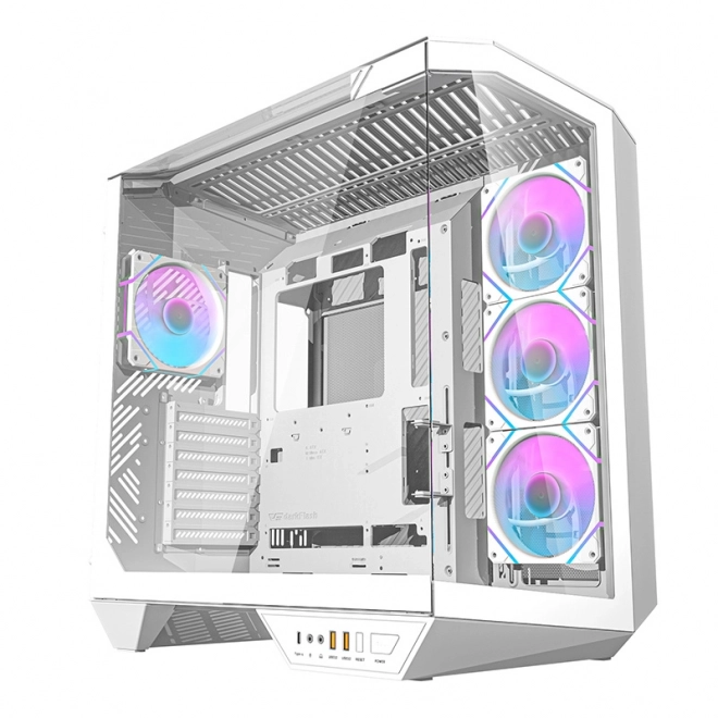 Računalno kućište Darkflash s RGB ventilatorima i držačem za GPU bijelo