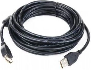 Produžni kabel USB 2.0 AM–AF 1,8 m s feritnim filtrom, crni