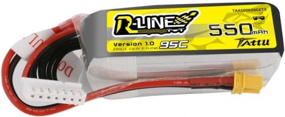 tattu r-line lipo baterija 550 mah 22,2 v 95c 6s xt30