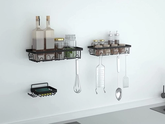 Polica za kupaonicu s kukicama Loft