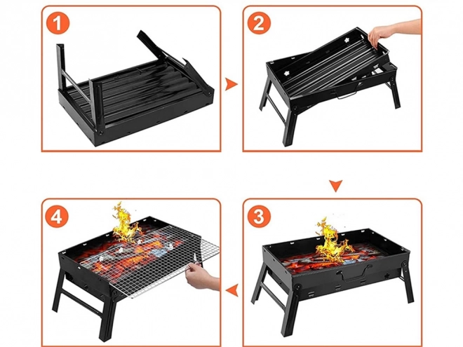 Prijenosni sklopivi roštilj na drveni ugljen za kampiranje i BBQ