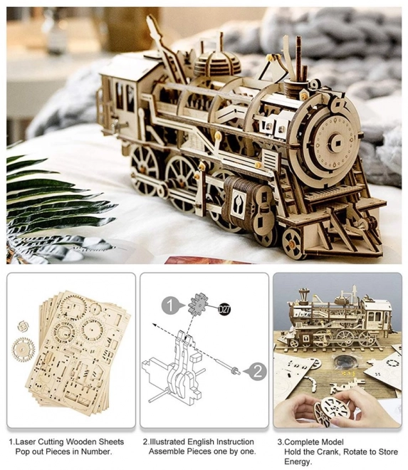 Rokr 3D drvena puzzle lokomotiva 350 dijelova