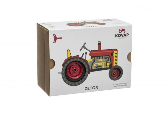 Traktor Zetor crveni na ključ metal 14cm 1:25 u kutiji Kovap