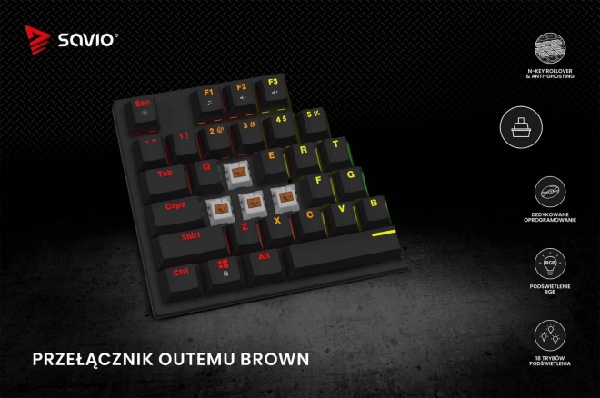 Mehanička tipkovnica Savio Tempest X2 RGB Outemu Brown