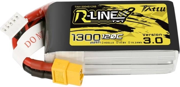 tattu r-line 3.0 lipo baterija 1300 mah 14,8 v 120c 4s s xt60 konektorom