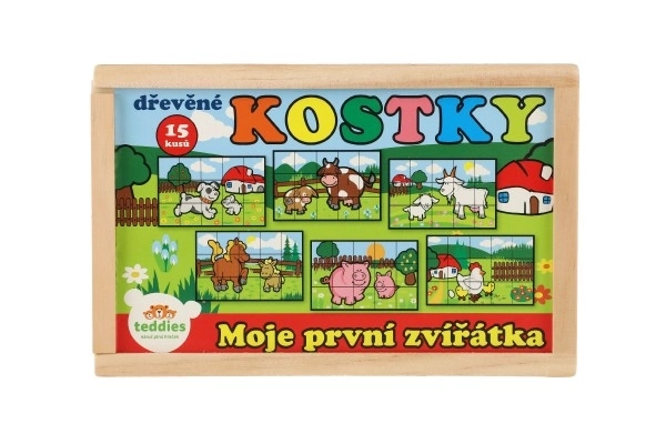 Drvene kocke Moje prve životinje 15 kom