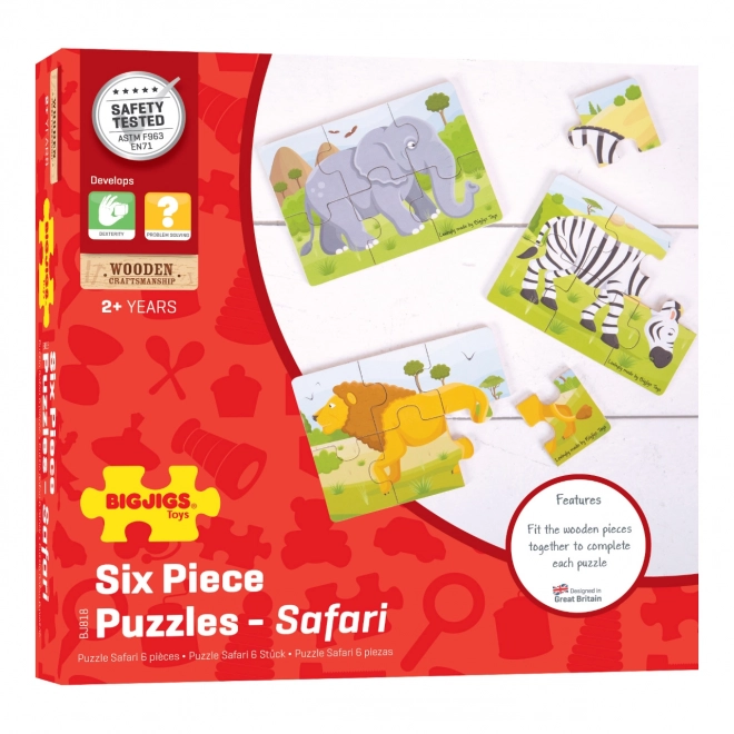 Bigjigs Toys Puzzle 3v1 safari životinje