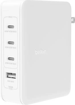 Bijeli punjač s 4 porta 140 W za UK, EU, US