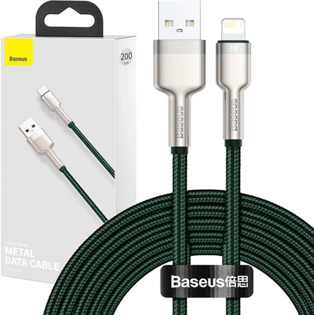USB kabel za Lightning Baseus Cafule 2,4A 2 m zeleni