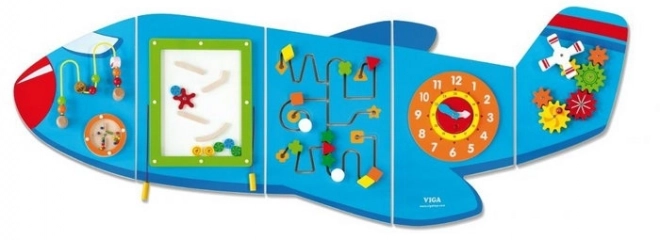 Drvena zidna senzorna ploča Avion VIGA Montessori