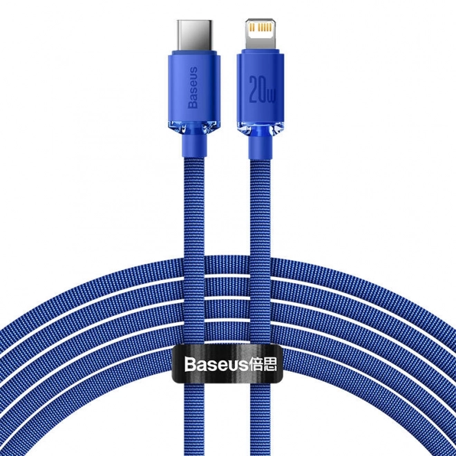 Baseus Crystal Shine kabel USB-C na Lightning 20W PD 2m plavi