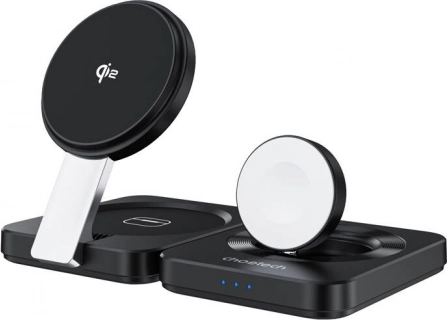 Sklopivi magnetski bežični punjač 3 u 1 CHOETECH Qi2 za iPhone, Apple Watch i AirPods