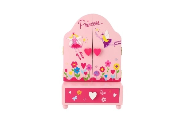 Ogledalo kutijica za nakit Princess, 3-dijelnica sa ladicom drvo 16x25x8cm u kutiji