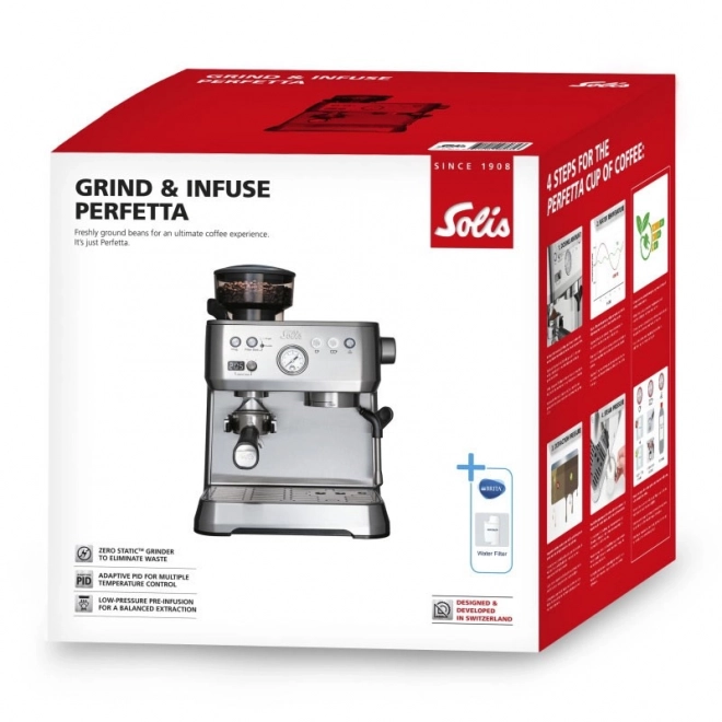 Espresso aparat Solis Grind & Infuse Perfetta srebrni