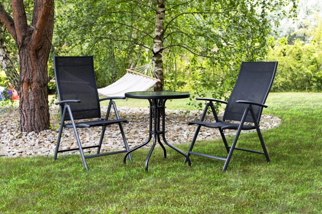 Okrugli vrtni stol 80 cm s otvorom za suncobran