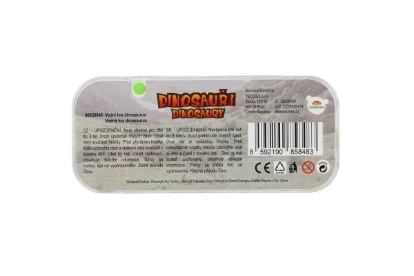 Vodena igra zagonetka 15,5x7cm plastika dinosaur 4 vrste 24 komada u kutiji