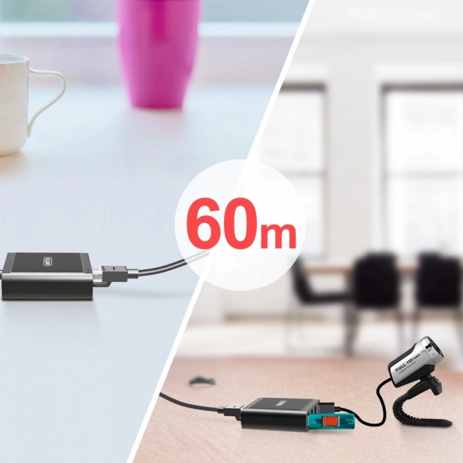 USB 2.0 produživač preko IP 4x USB 60m