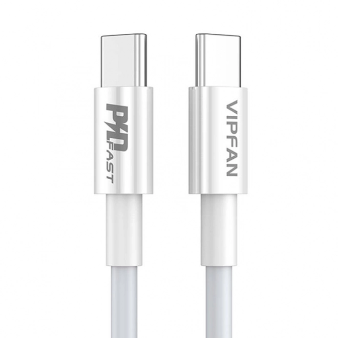 Kabel USB-C na USB-C VFAN P02, 1 m (bijeli)
