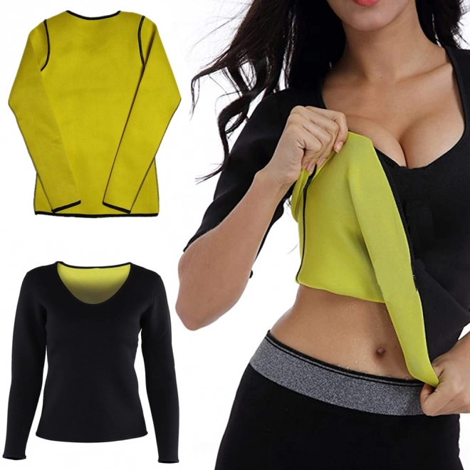 Ženska neopren fitness majica s dugim rukavima – v. M