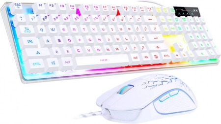 Žičani gaming set tipkovnica i miš MAGEGEE (bijela)
