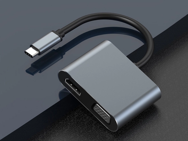 Adapter USB-C HDMI 4K VGA Hub s Power Delivery