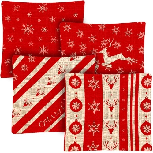 Dekorativni božićni jastučni pokrivači 40x40 cm - set od 4 komada