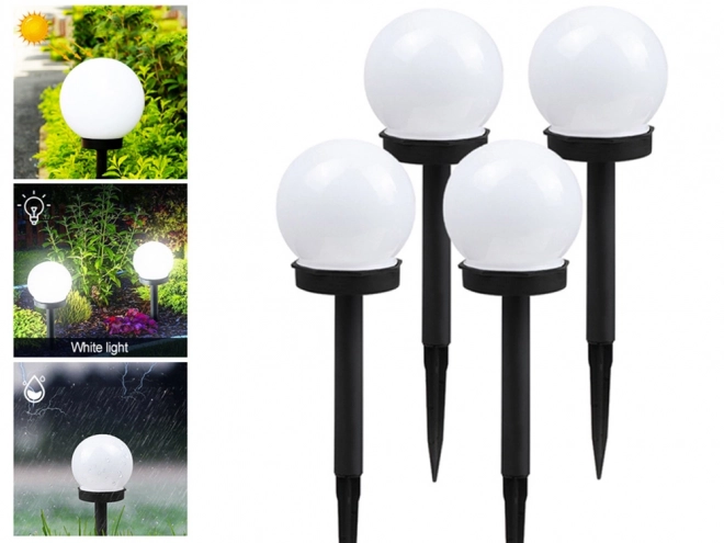 Solarne vrtne lampe bijele kugle s LED osvjetljenjem