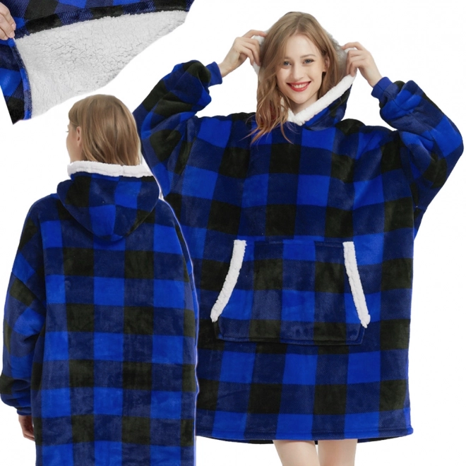 Topla oversize deka s kapuljačom