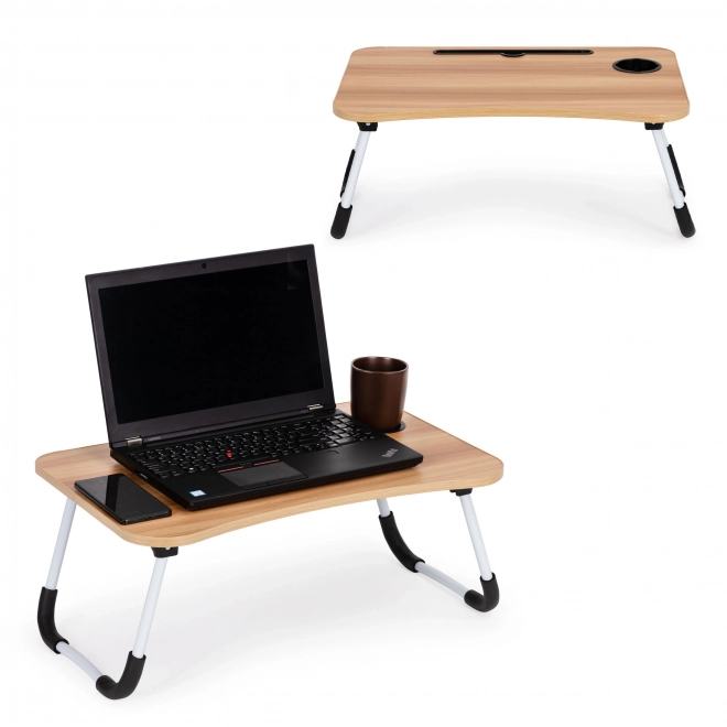 Stabilni stol za laptop za krevet - Drveni