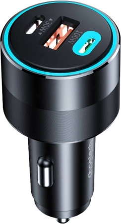 USB-C i USB-A auto punjač 130W crni