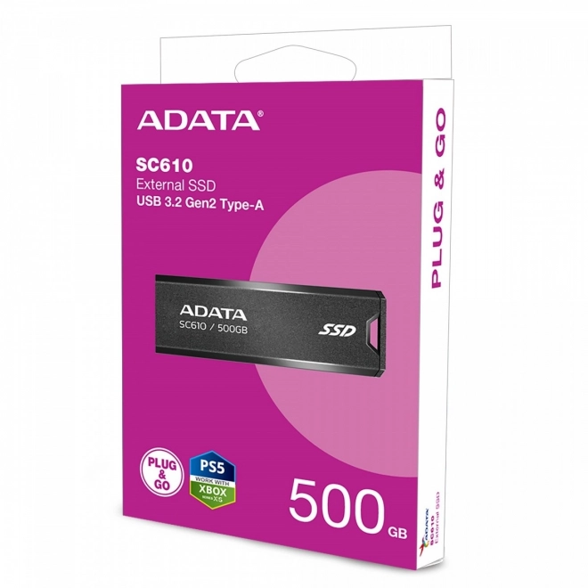 Eksterni SSD SC610 500G USB3.2A Gen2 Crni