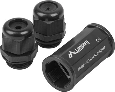 Vodootporna oklopljena spojka RJ45 na RJ45 Cat.6 IP67