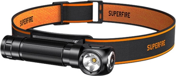 Naglavna svjetiljka 2-u-1 SUPERFIRE TH04 s izlazom 600 lm i USB‑C