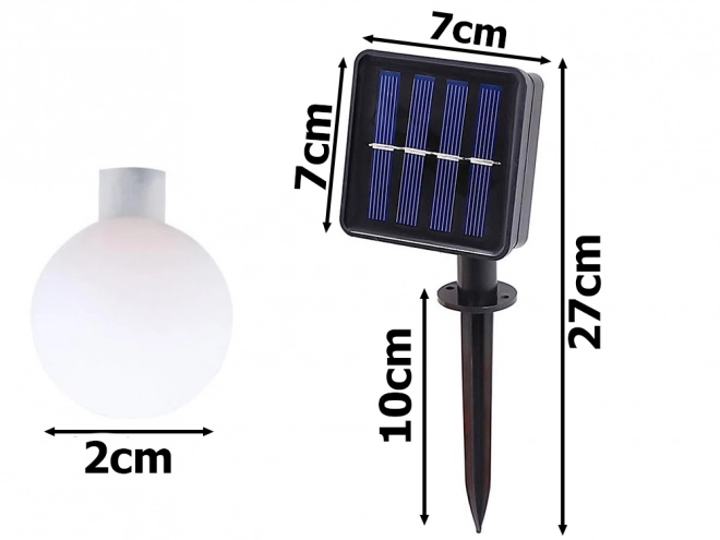 Solarna višebojna vrtna girlanda s LED