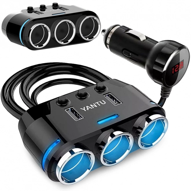 Auto USB adapter s razvodnikom za upaljač