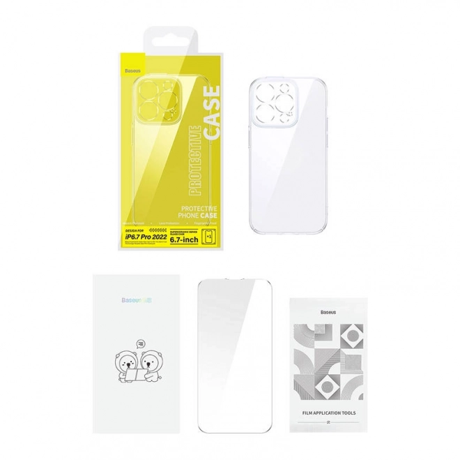 proziran etui i kaljeno staklo za iPhone 14 Plus Baseus SuperCeramic