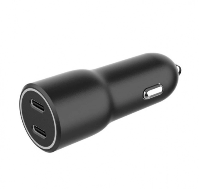 Autopunjač s 2x USB-C PD 40W crna