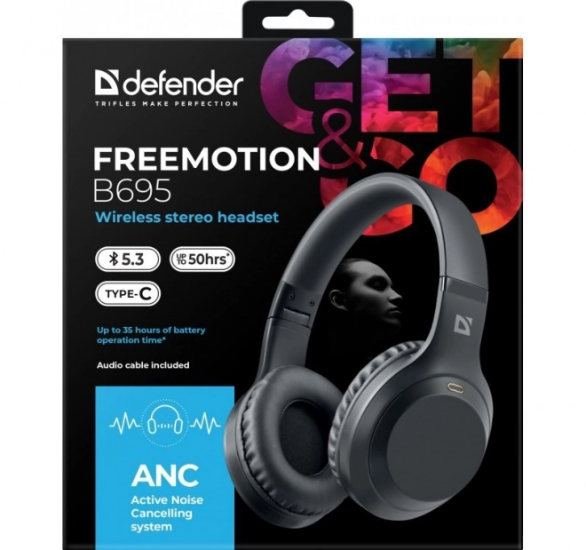 Bežične slušalice na uši s ANC Freemotion B695 crna