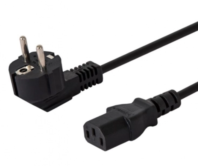 Schuko napojni kabel - IEC C13, kutni, 3m