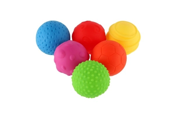Set loptica 6 kom s teksturom gumene 6cm u kutiji 6m+