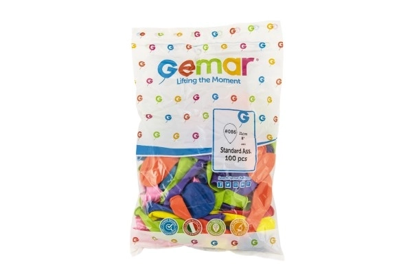 Šareni mix balona na napuhavanje 21 cm - 100 komada