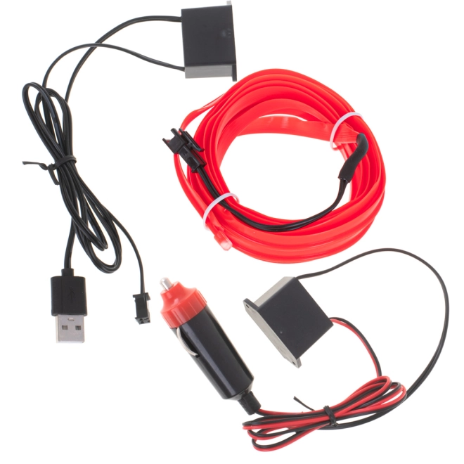 Fleksibilno crveno EL/LED vlakno 3 m
