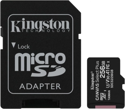 Kingston microSD kartica 256 GB Canvas Select Plus s adapterom