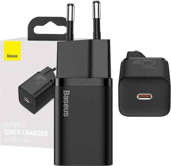 brzi punjač Baseus Super Si 25 W s USB‑C (crna)
