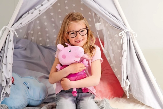 Peppa Pig 2u1 plišani jastučić za uspavljivanje, svira + svjetlo, ružičasti, 25 cm