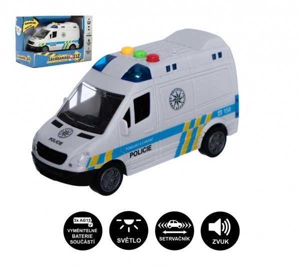 Auto policijska dostavna vozila plastika 15cm na inerciju na baterije sa zvukom i svjetlom u kutiji 19x13x9cm