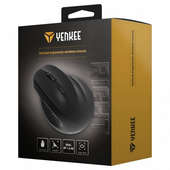 Bežična ergonomska miš za dešnjake, punjiva baterija Dual WL+BT