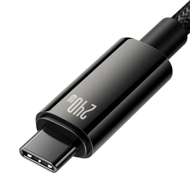 Kabel USB-C na USB-C Baseus Tungsten Gold 240W 1 m (crni)