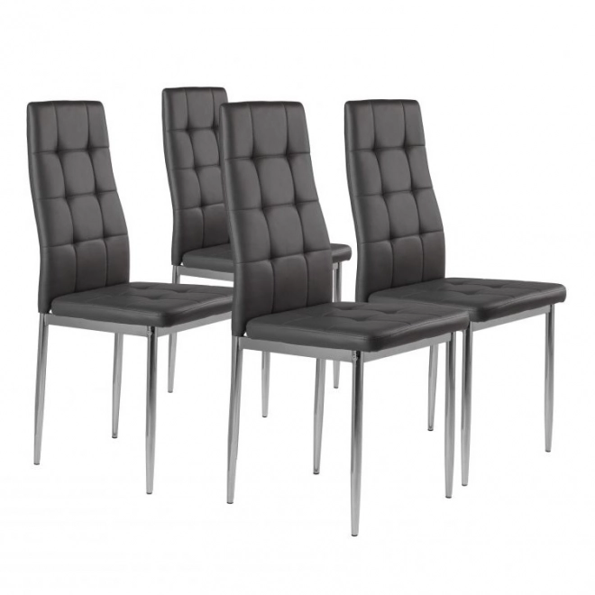 Set 4 modernih sivih stolica s prošivenim sjedalom