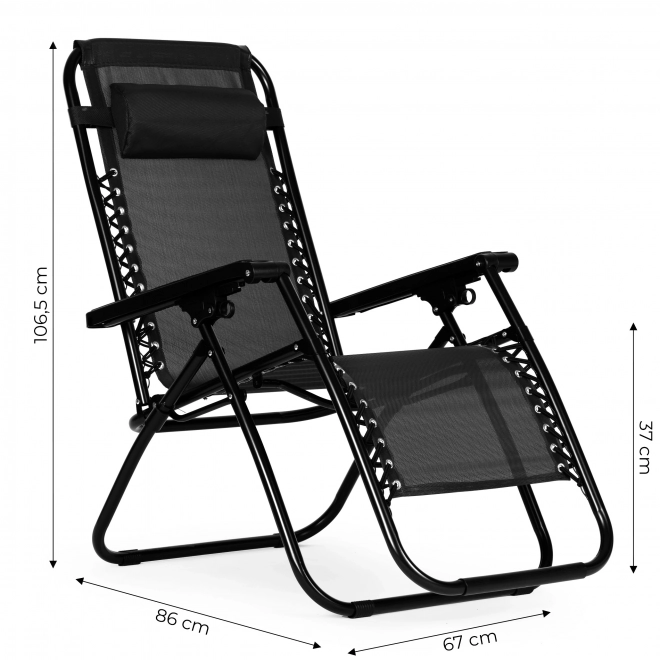 Vrtna stolica s podesivim naslonom ZERO GRAVITY ModernHome - crna